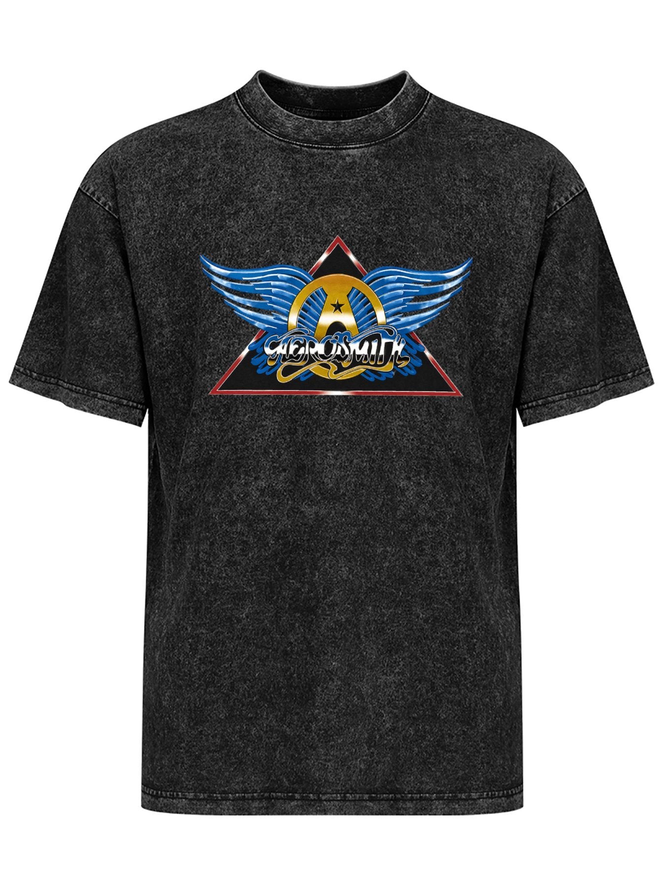 Aerosmith Blue Wings Triangle Logo Graphic T-Shirt