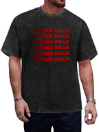 Smoke Kills Typography Vintage Washed T-Shirt