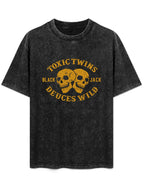 Aerosmith Toxic Twins Deuces Wild Skull Graphic T-Shirt