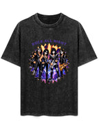 Vintage Washed Rock All Night Band Graphic T-Shirt