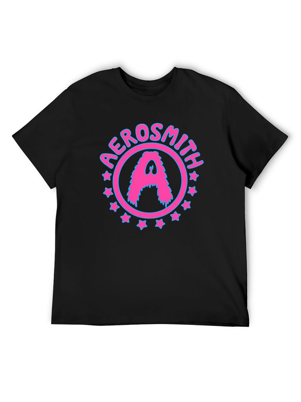 Aerosmith Neon Star Badge Retro Graphic T-Shirt