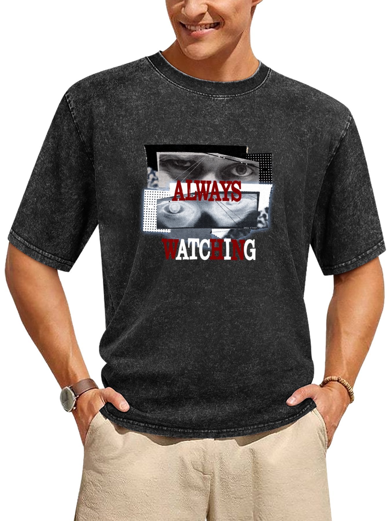 Always Watching Eye Collage Vintage Washed T-Shirt Secondary image