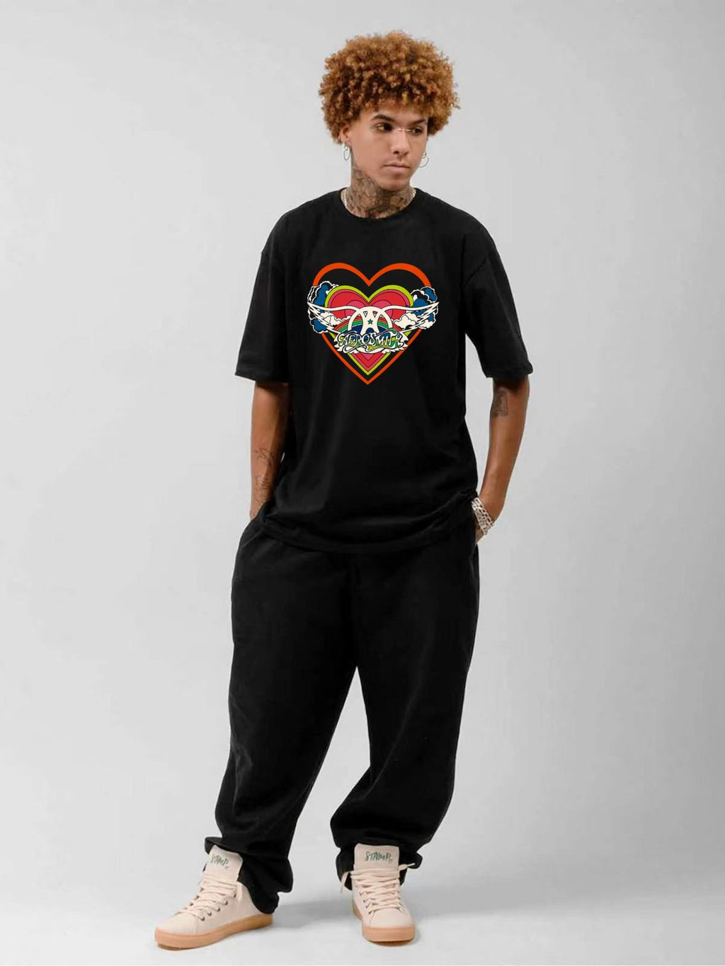 Aerosmith Heart Winged Logo Retro Graphic T-Shirt