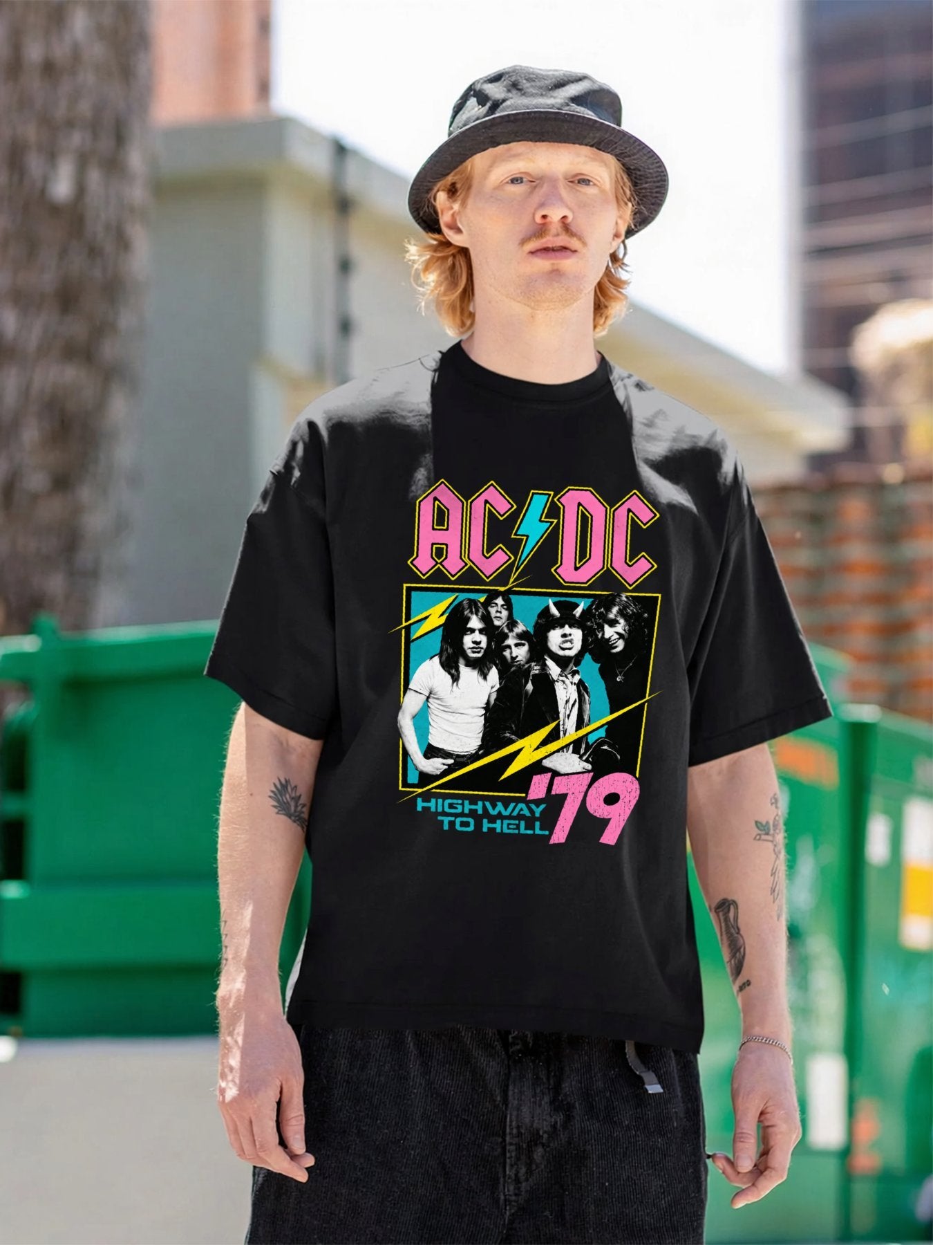 AC/DC Highway To Hell 79 Band Photo Graphic T-Shirt