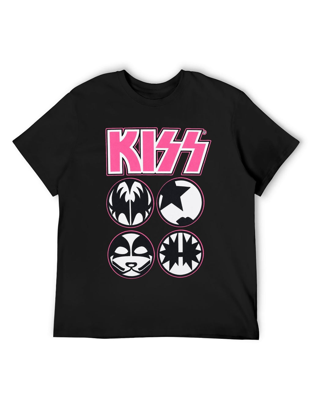 KISS Pink Logo Four Faces Graphic T-Shirt