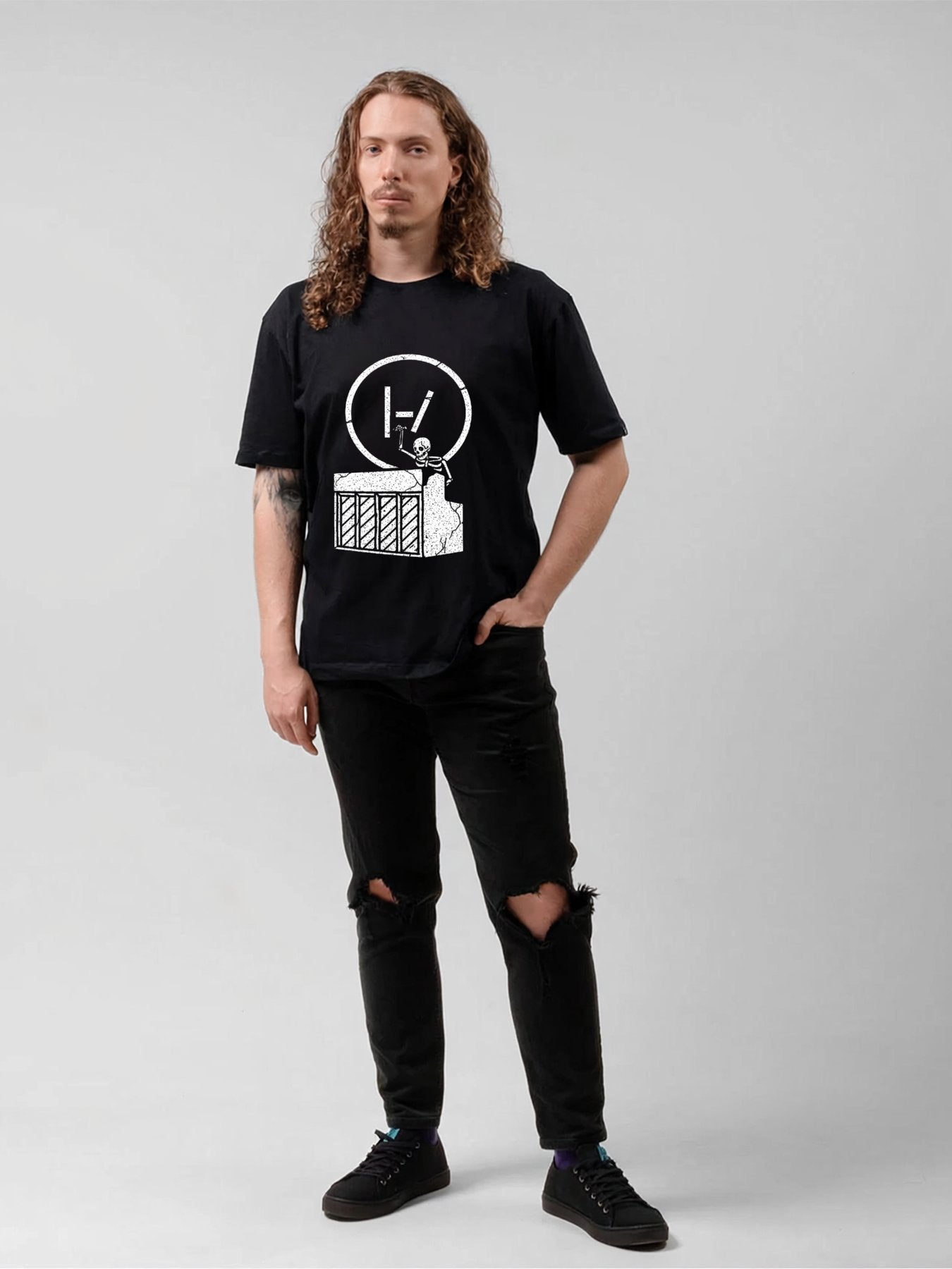 Twenty One Pilots Skeleton Piano Minimalist T-Shirt