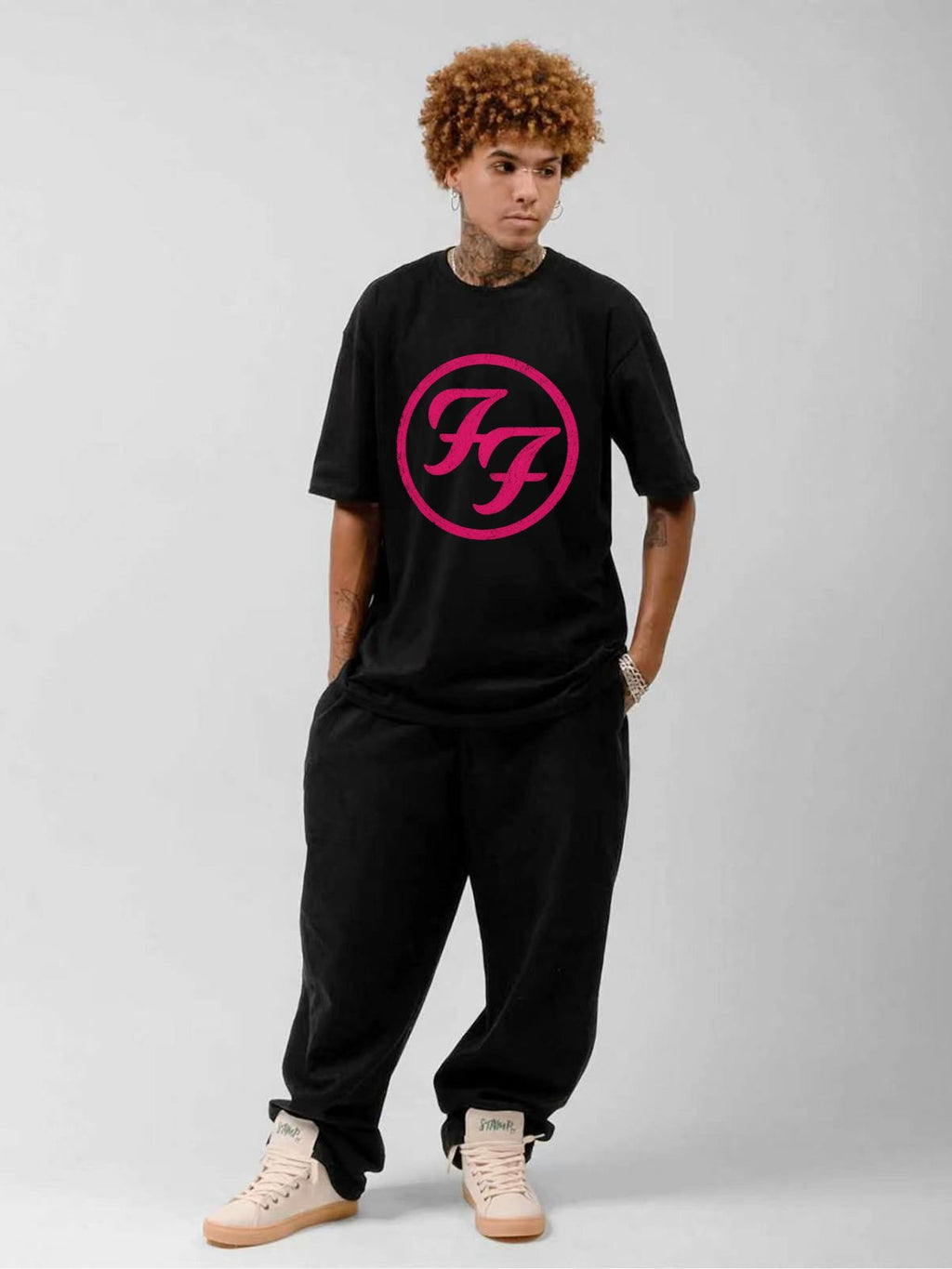 Foo Fighters Pink Circle Logo Graphic T-Shirt