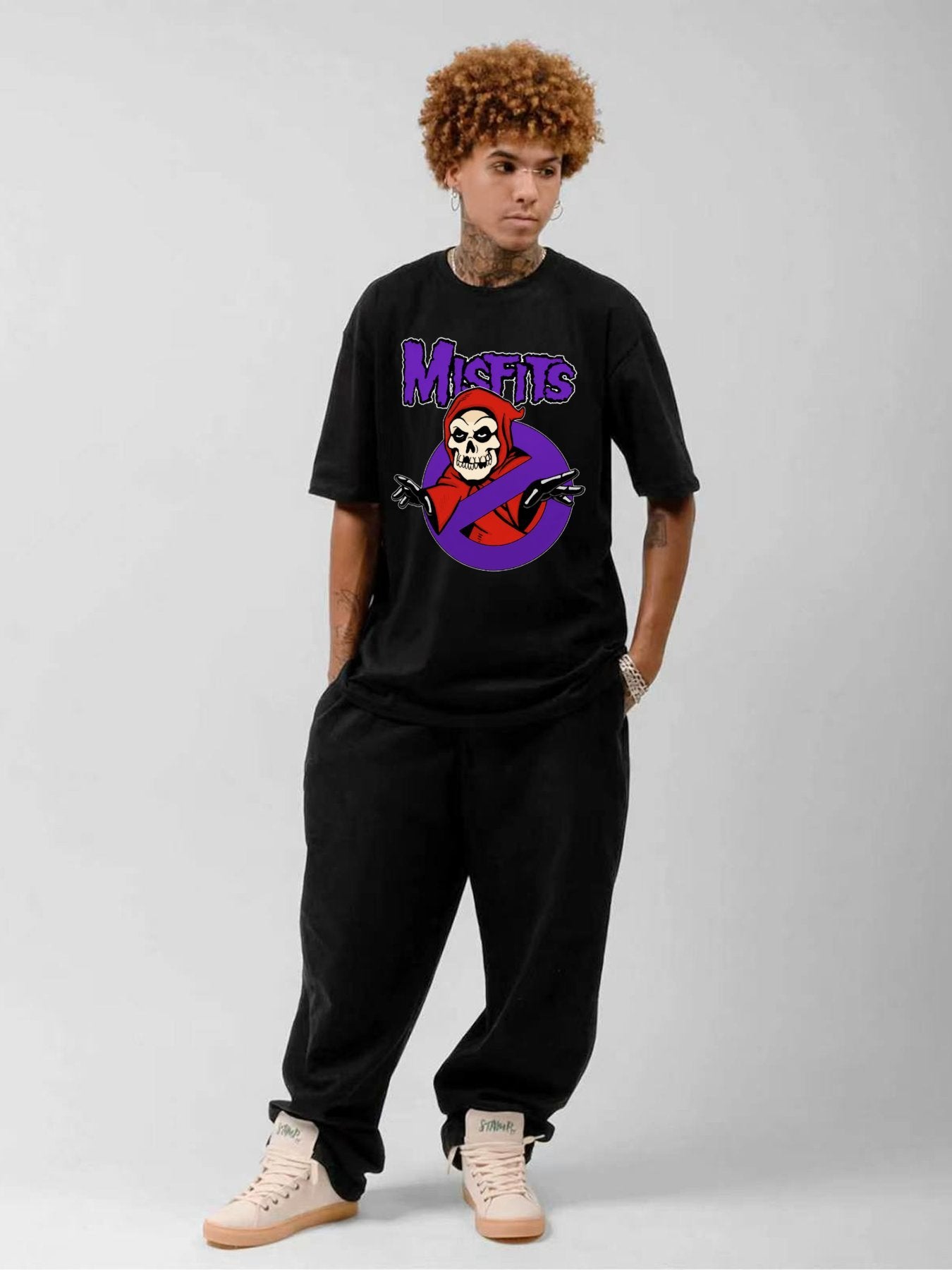 Misfits Crimson Ghost Cartoon Logo Graphic T-Shirt