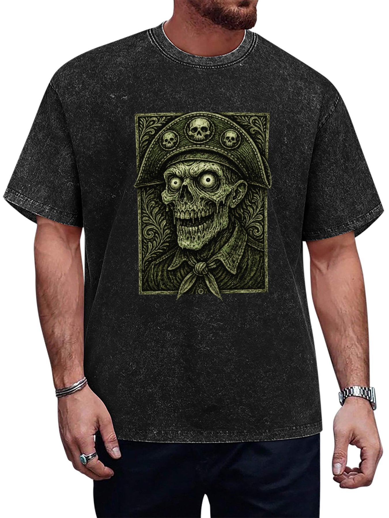 Vintage Iron Maiden Eddie Undead Captain Graphic T-Shirt Main image