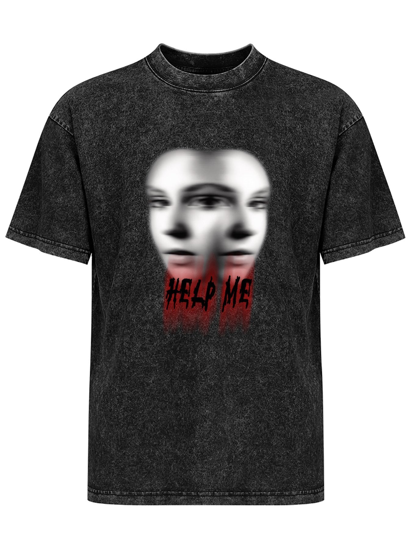 Help Me Distorted Faces Vintage Washed T-Shirt