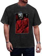 Vintage Washed Slipknot Masked Figure Graphic T-Shirt