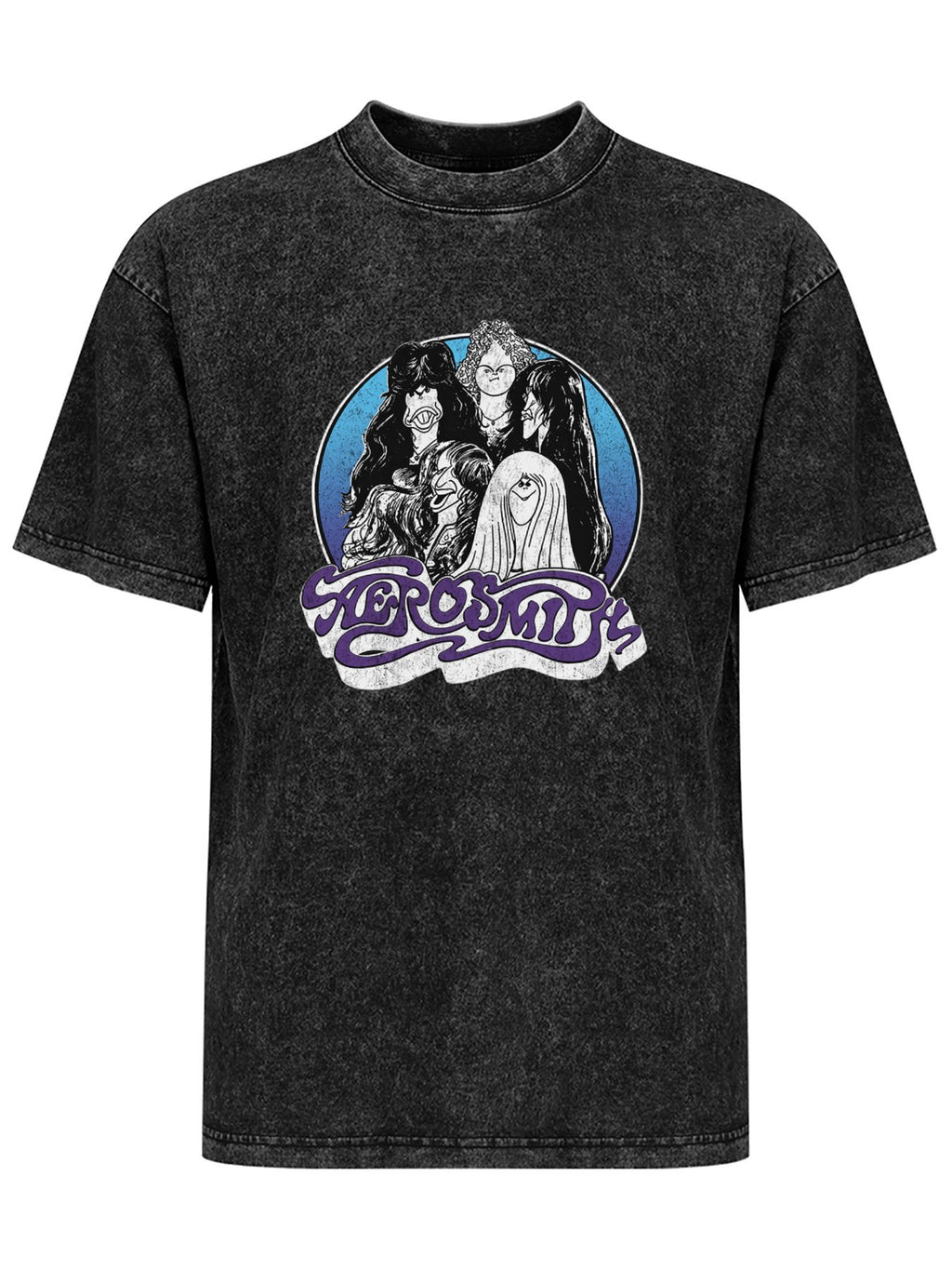 Aerosmith Cartoon Band Portrait Graphic T-Shirt