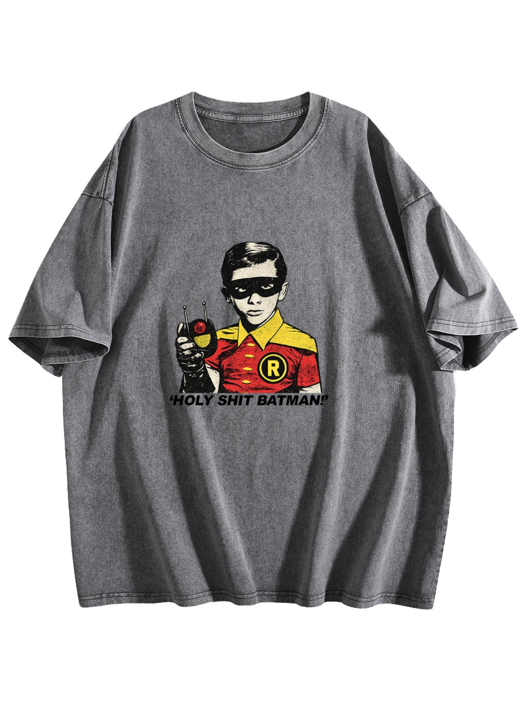 Holy Shit Batman Comic Graphic Washed T-Shirt