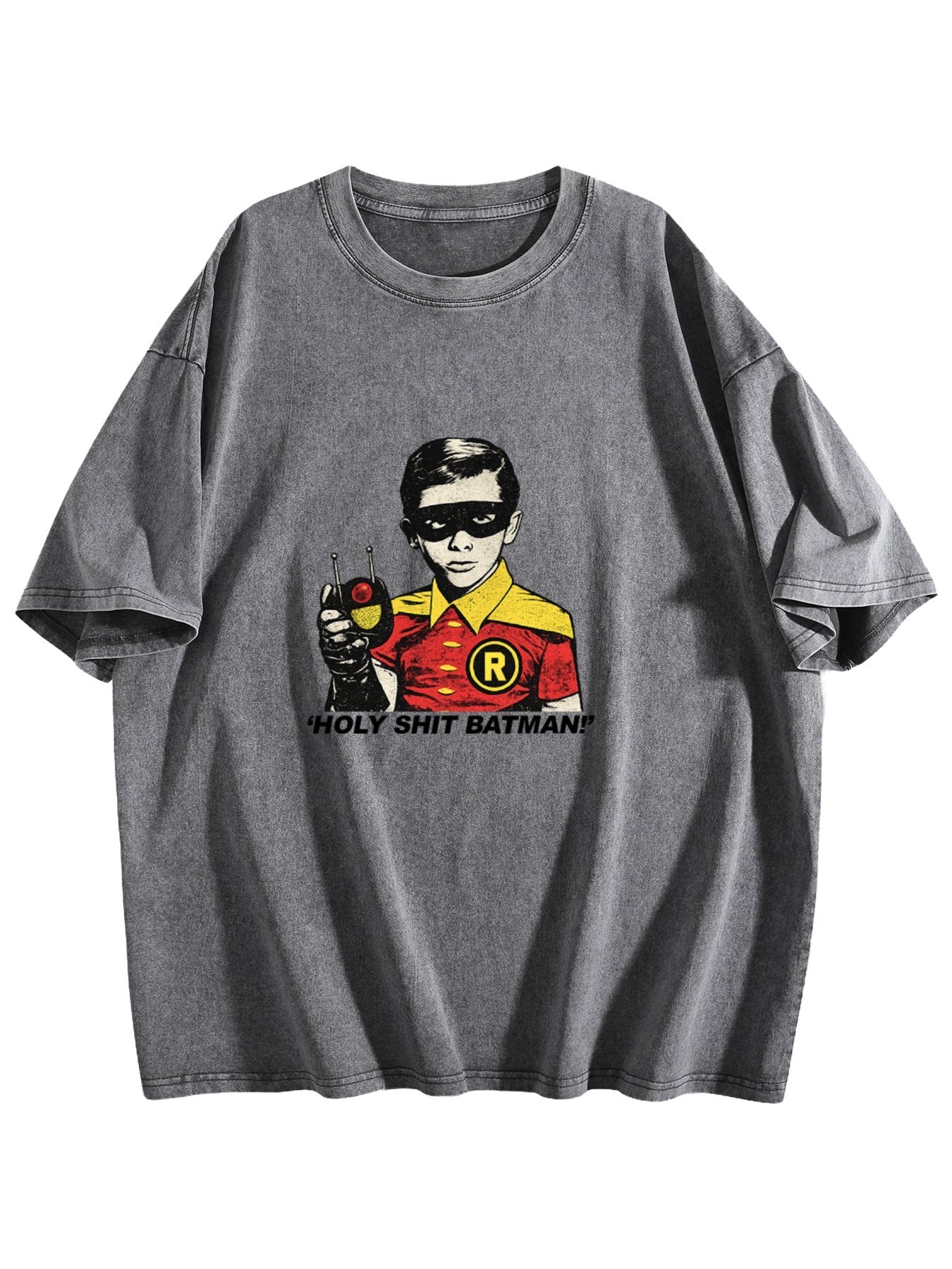 Holy Shit Batman Comic Graphic Washed T-Shirt