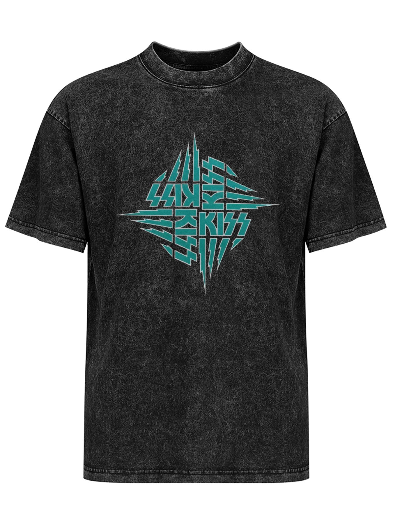 KISS Unmasked Teal Logo Graphic T-Shirt
