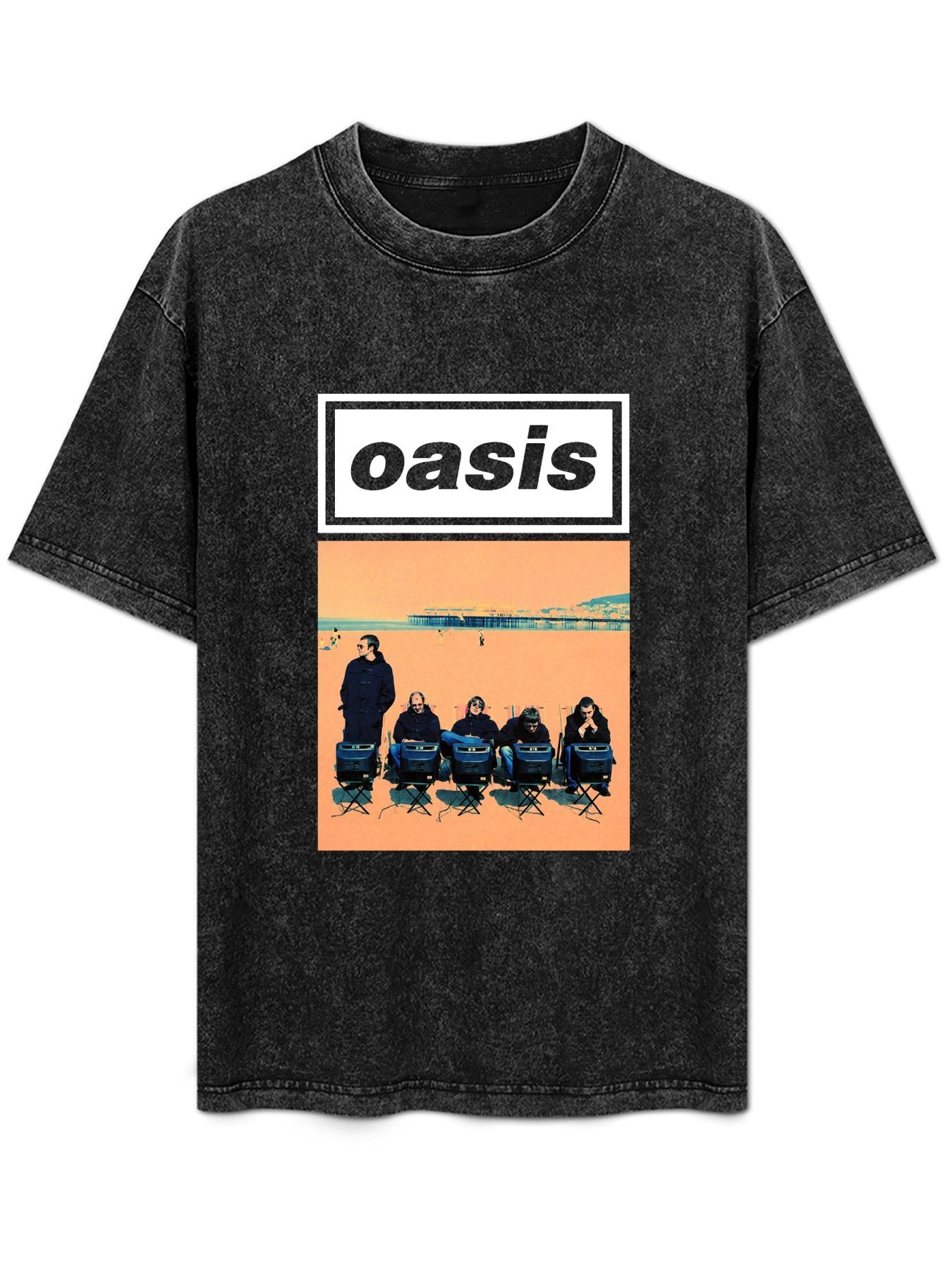 Oasis Beach Band Portrait Graphic T-Shirt