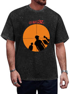 Vintage Washed Gorillaz Sunset Silhouette Graphic T-Shirt
