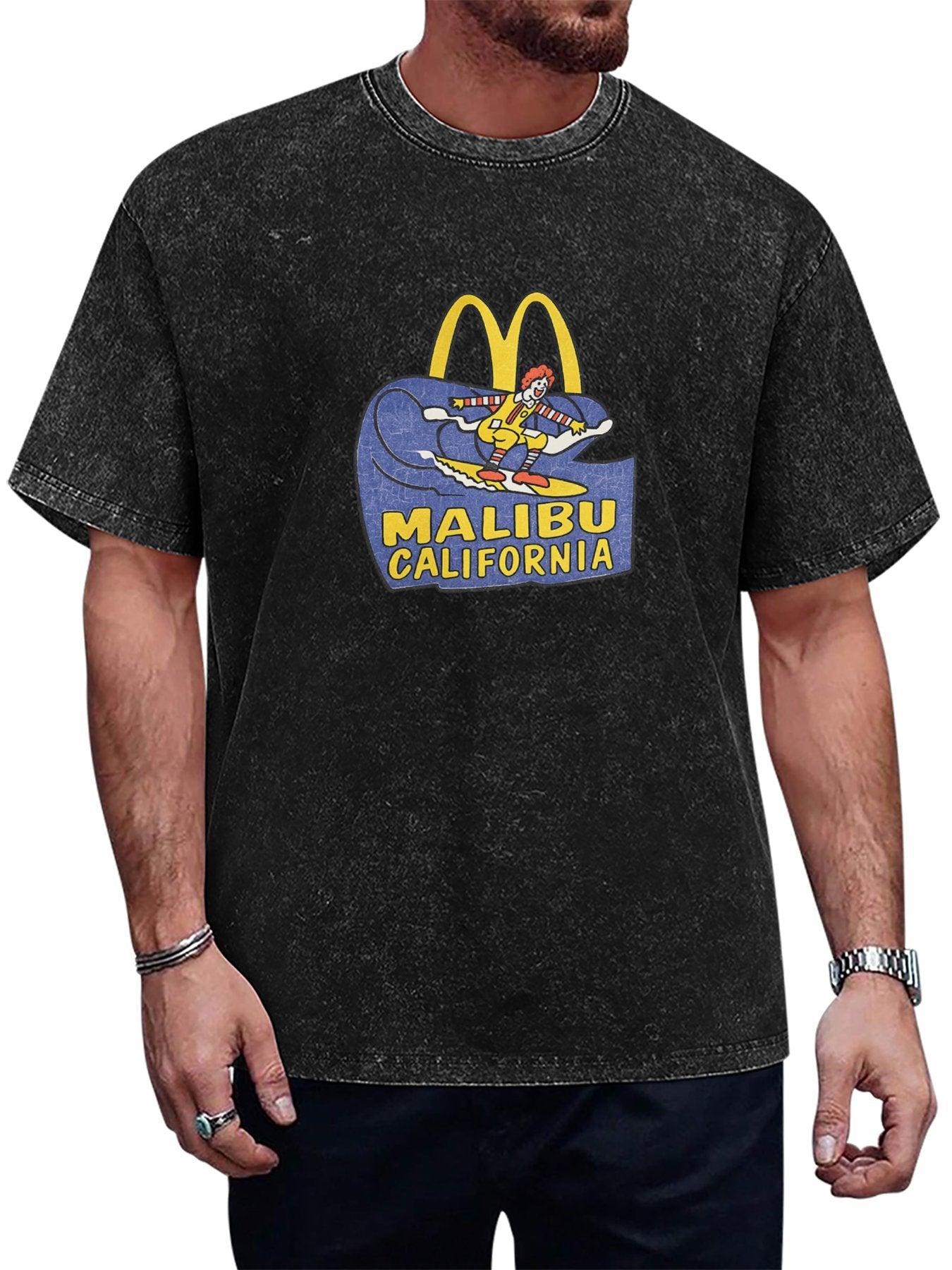 Malibu California Surf Graphic Washed T-Shirt