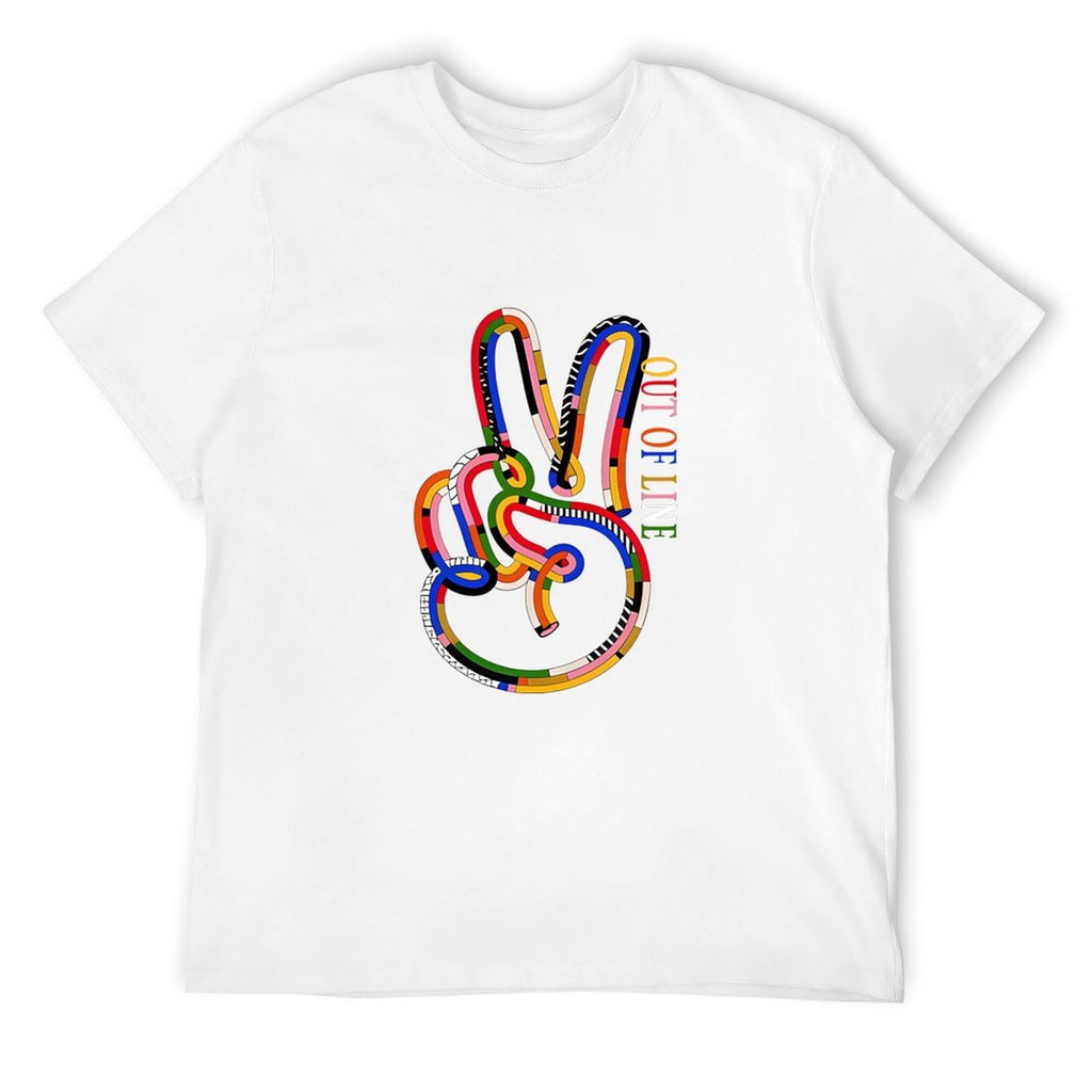 Out of Line Peace Hand Graphic White T-Shirt