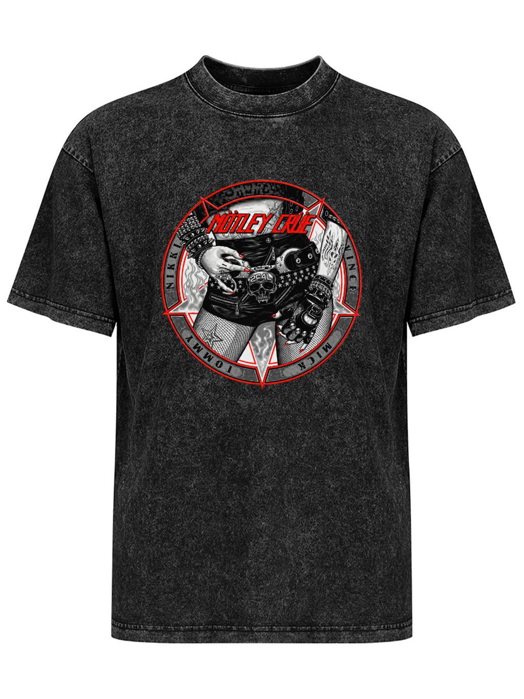 Mötley Crüe Rock Star Circle Graphic T-Shirt