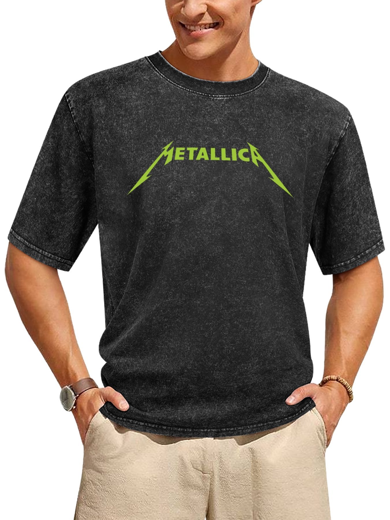 Metallica Green Logo Graphic T-Shirt