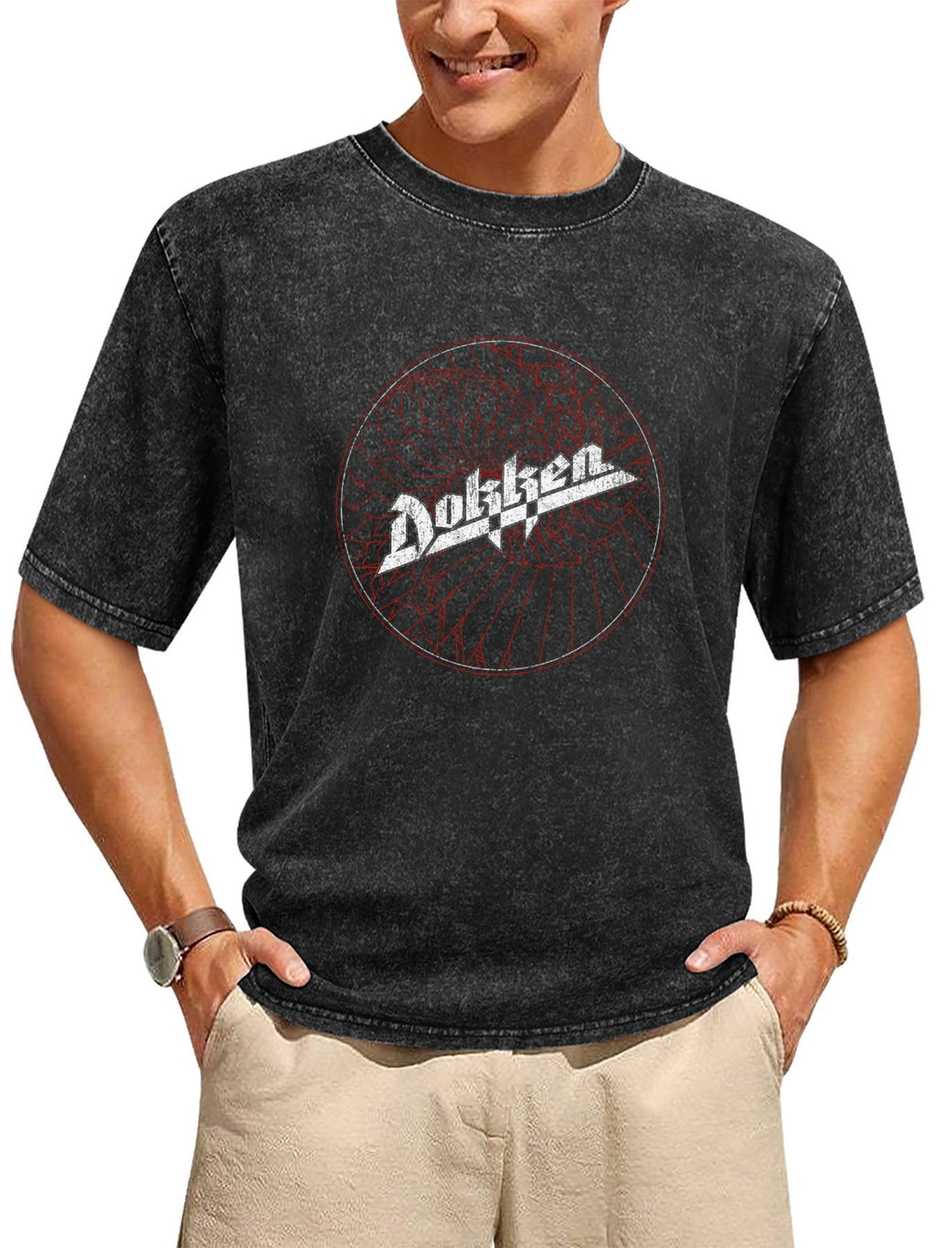 Dokken Geometric Circle Logo Graphic T-Shirt
