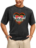 Aerosmith Colorful Heart Winged Logo Graphic T-Shirt