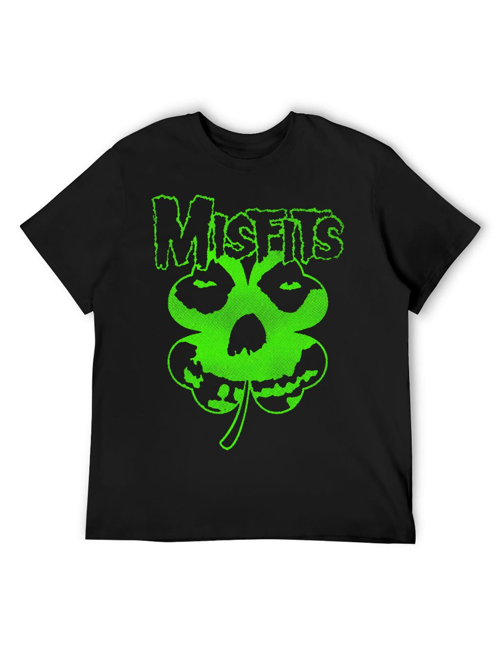 Misfits Green Shamrock Skull Graphic T-Shirt