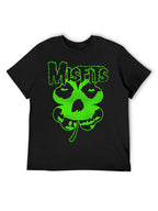 Misfits Green Shamrock Skull Graphic T-Shirt