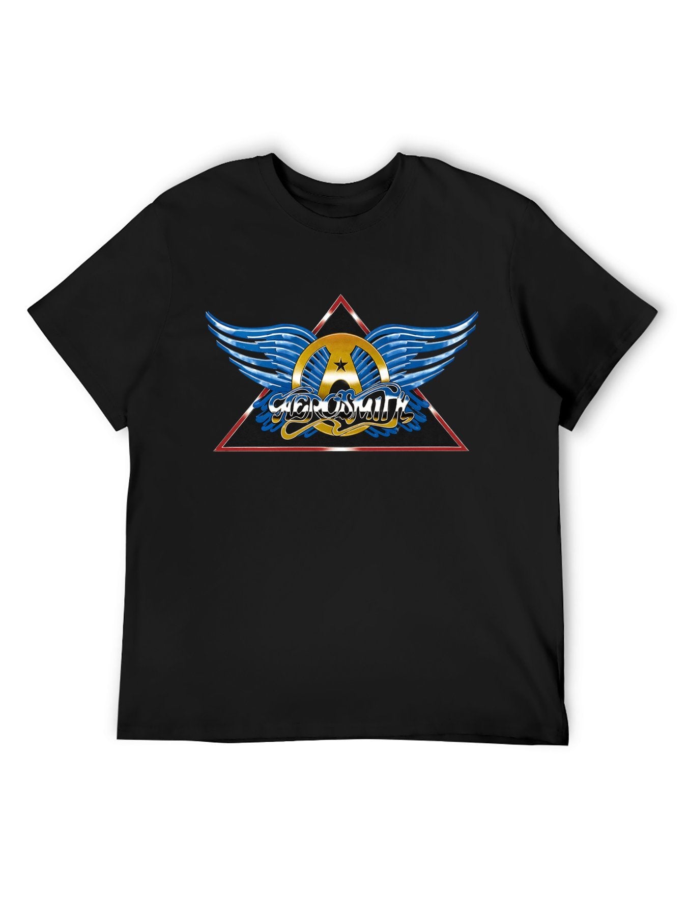 Aerosmith Blue Winged Triangle Emblem Vintage T-Shirt