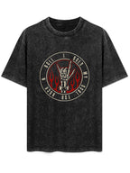 Rock N Roll Skeleton Hand Graphic T-Shirt