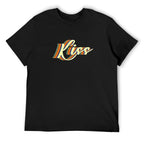 Retro Kiss Graphic Black T-Shirt