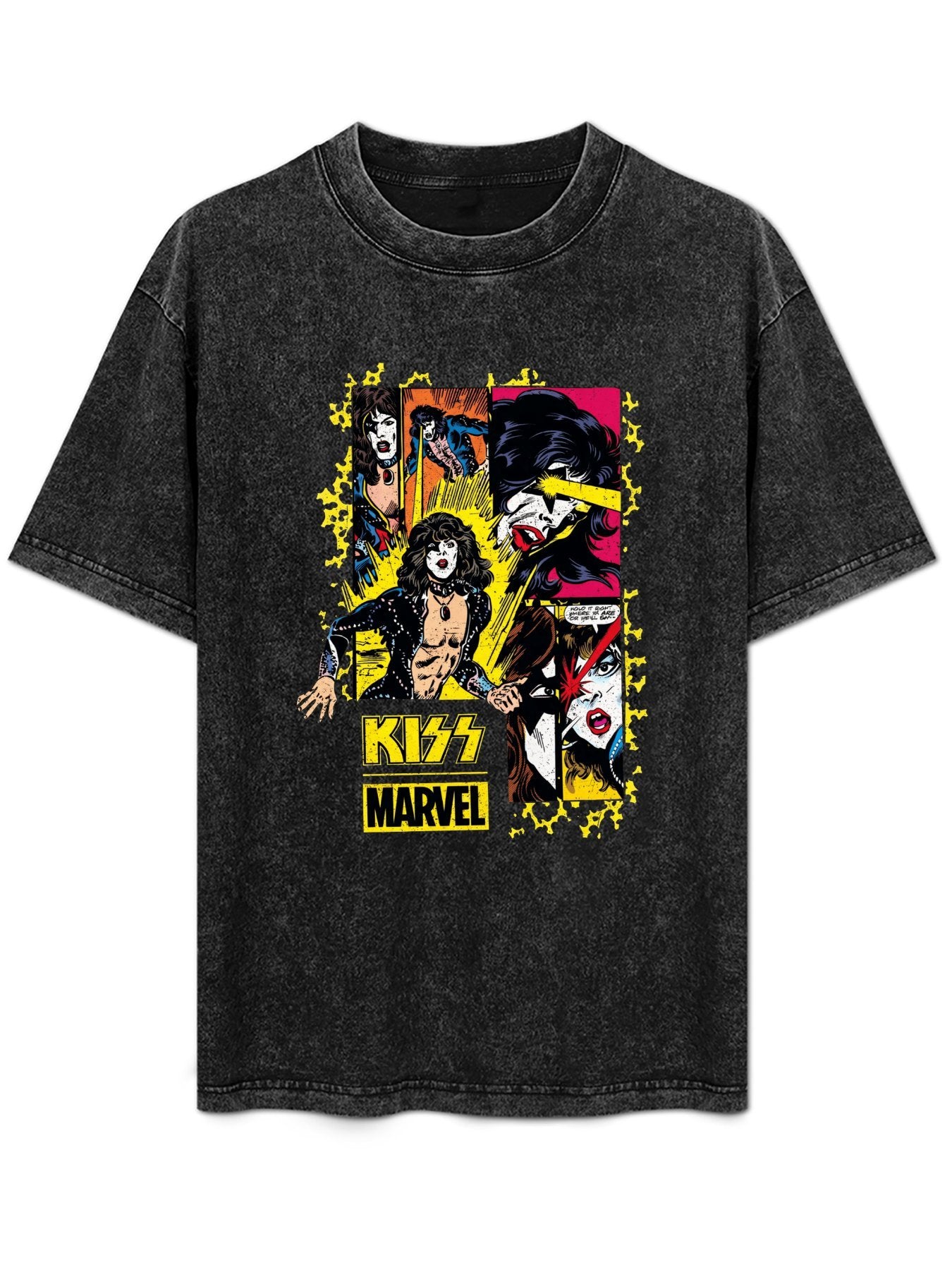 Vintage Washed KISS Marvel Comic Graphic T-Shirt