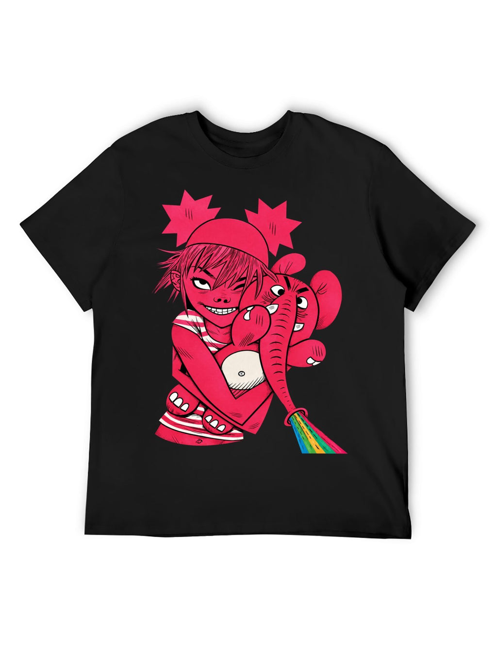 Gorillaz Pink Elephant Character Graphic T-Shirt