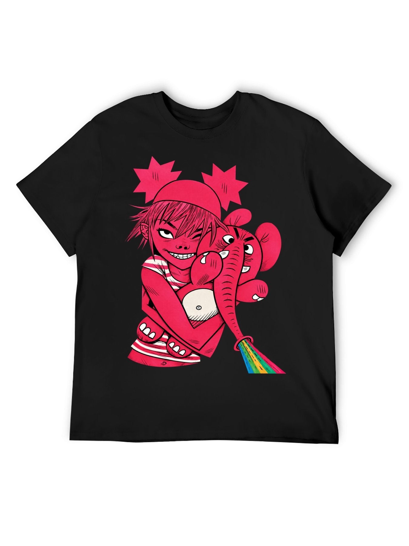 Gorillaz Pink Elephant Character Graphic T-Shirt