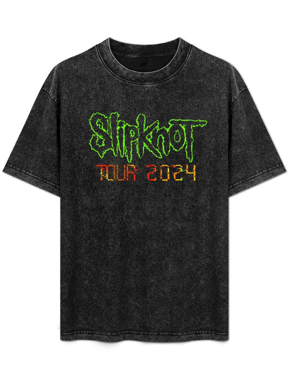 Slipknot Tour 2024 Neon Logo Graphic T-Shirt