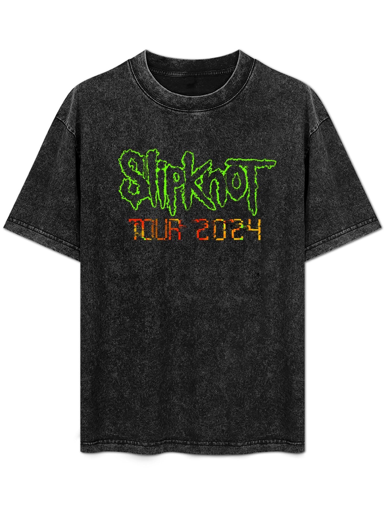 Slipknot Tour 2024 Neon Logo Graphic T-Shirt