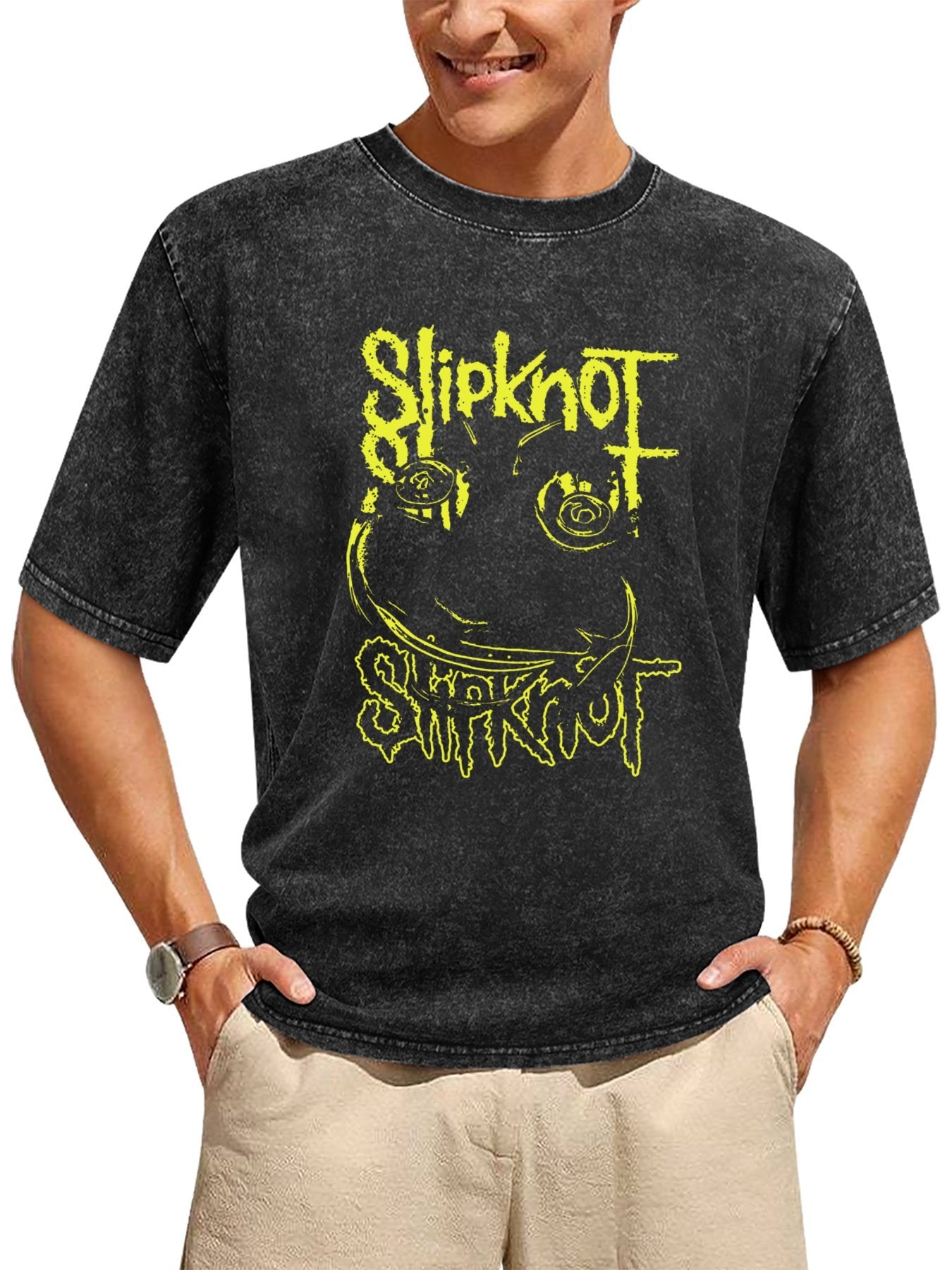 Slipknot Yellow Mask Graphic T-Shirt Secondary image