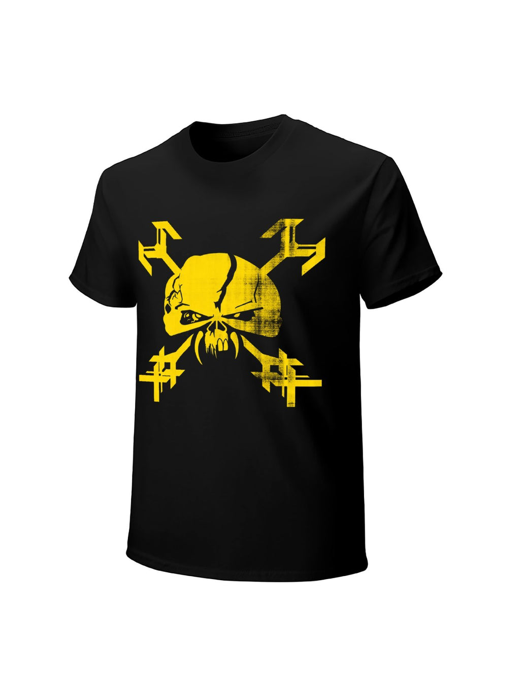 Yellow Skull Crossbones Graphic T-Shirt