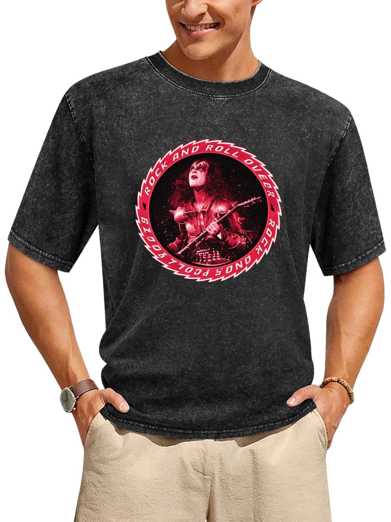 KISS Rock and Roll Over Guitarist Graphic T-Shirt Secondary image