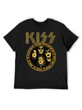 KISS Dotted Logo Band Portrait Graphic T-Shirt