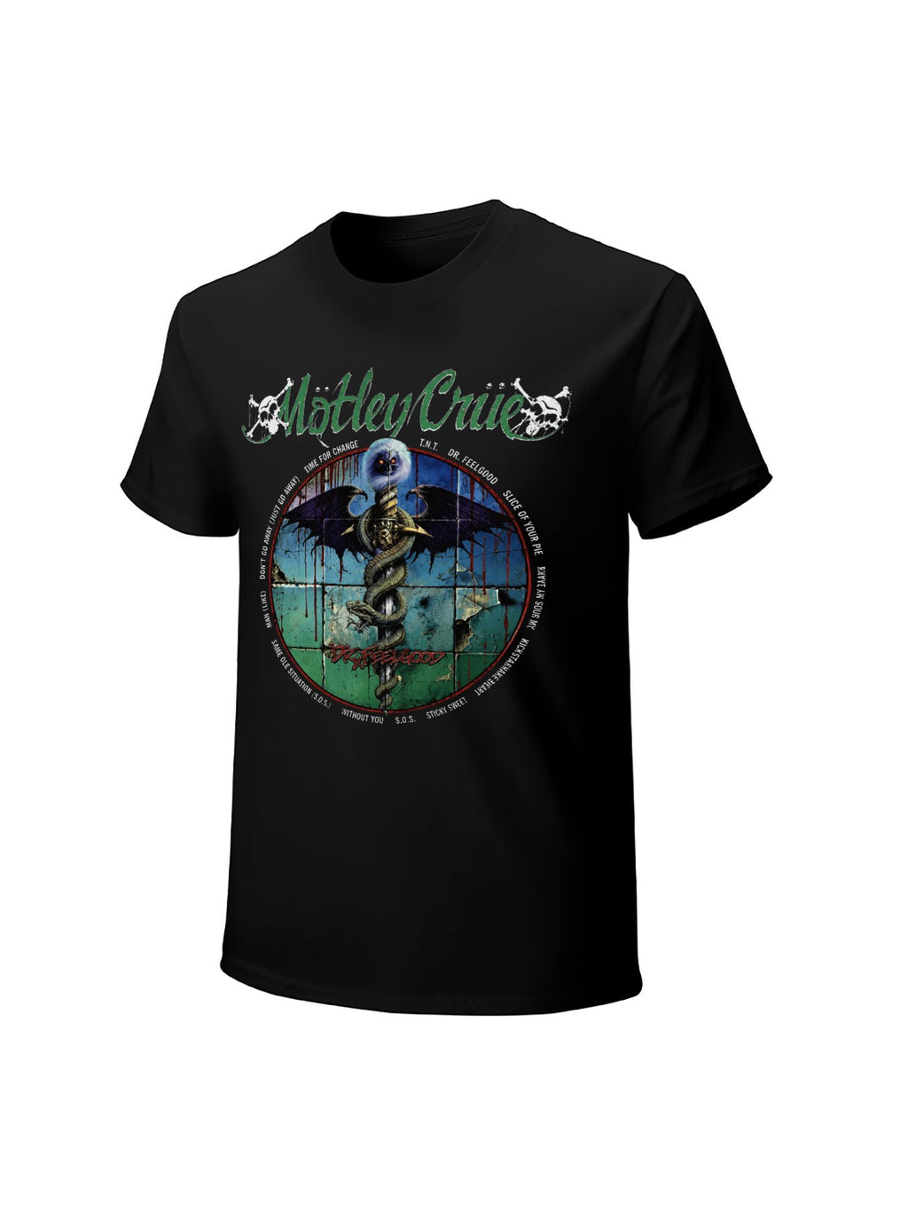 Mötley Crüe Dr. Feelgood Circular Album Graphic T-Shirt