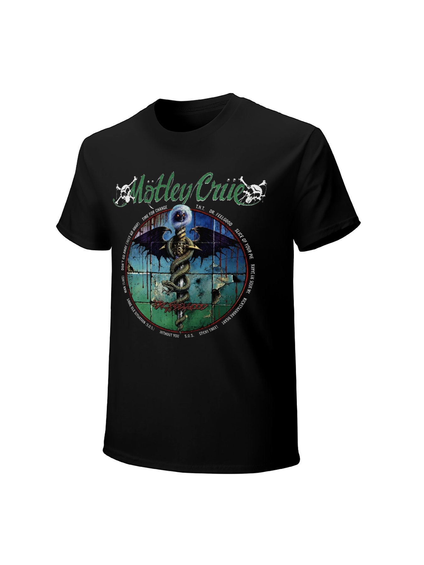Mötley Crüe Dr. Feelgood Circular Album Graphic T-Shirt