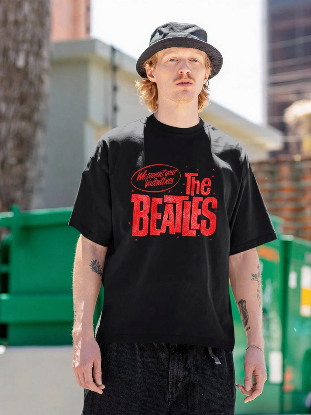 The Beatles Red Valentine Logo Graphic T-Shirt
