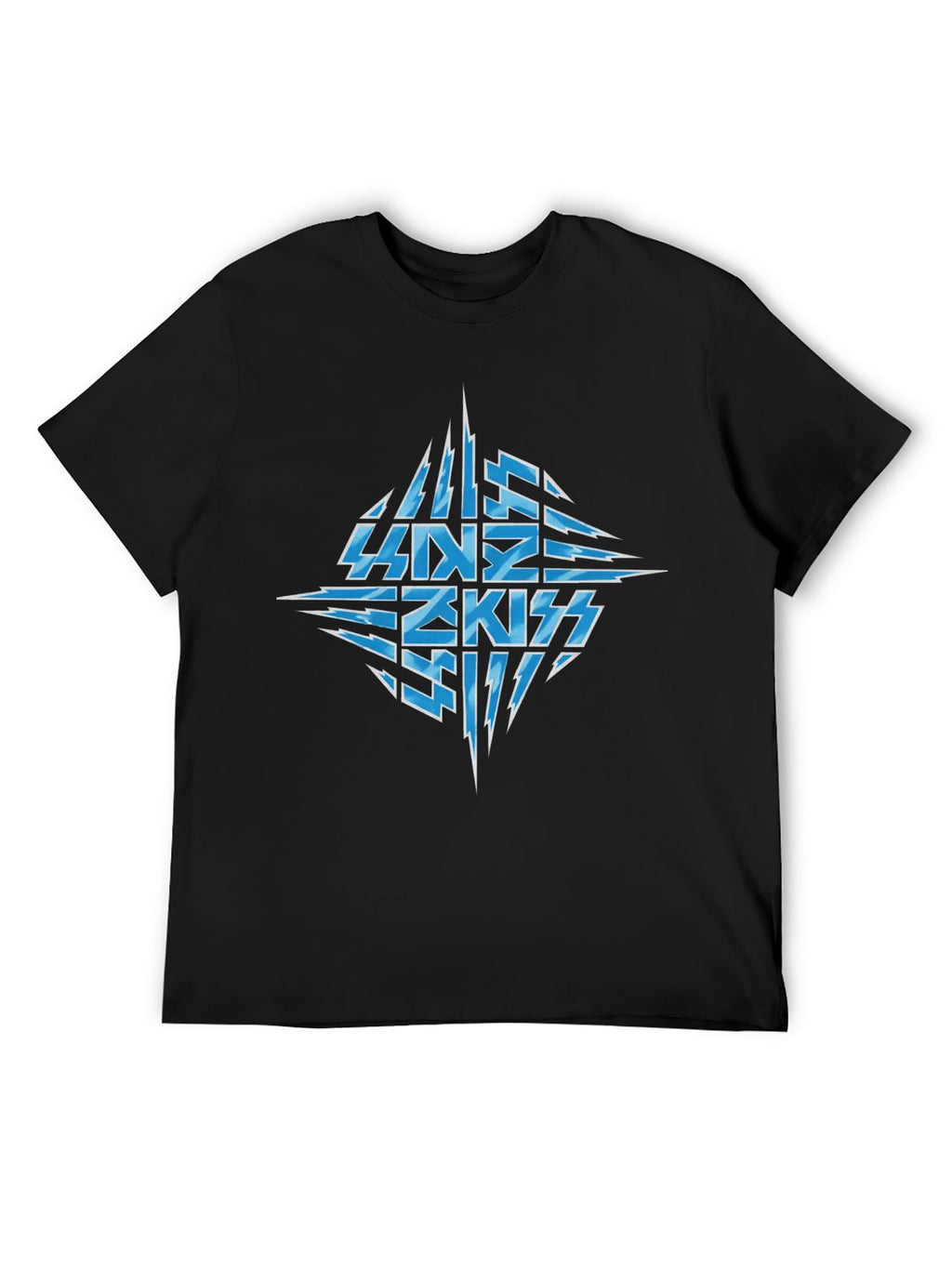 KISS Blue Mirror Lightning Graphic T-Shirt