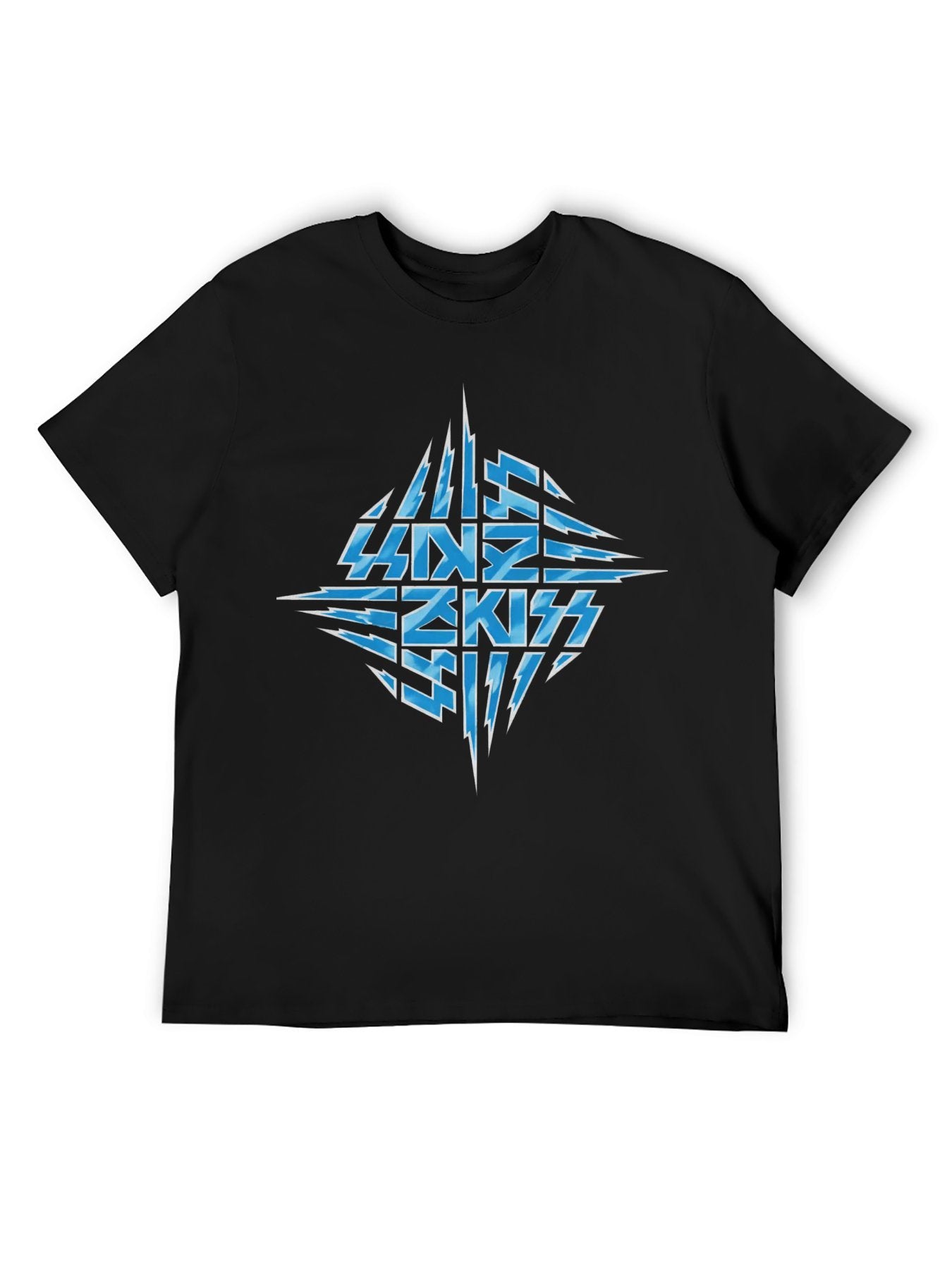 KISS Blue Mirror Lightning Graphic T-Shirt
