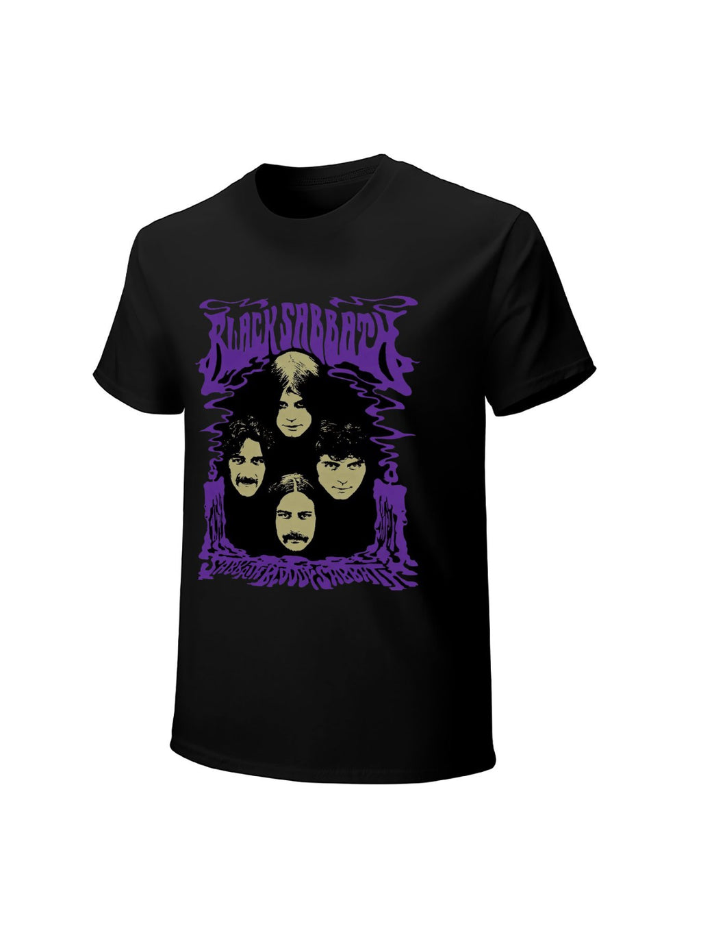 Black Sabbath Band Faces Retro Psychedelic T-Shirt