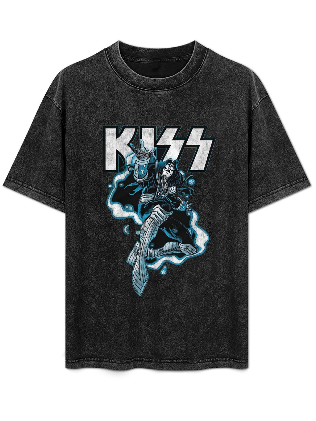 Vintage Washed KISS Cosmic Rock Star Graphic T-Shirt