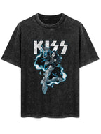 Vintage Washed KISS Cosmic Rock Star Graphic T-Shirt