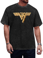 Vintage Washed Van Halen Gold Wing Logo Graphic T-Shirt